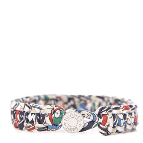 hermes silk twill kid bracelet|Hermes Silk Twill Kid Bracelet White Multicolor .